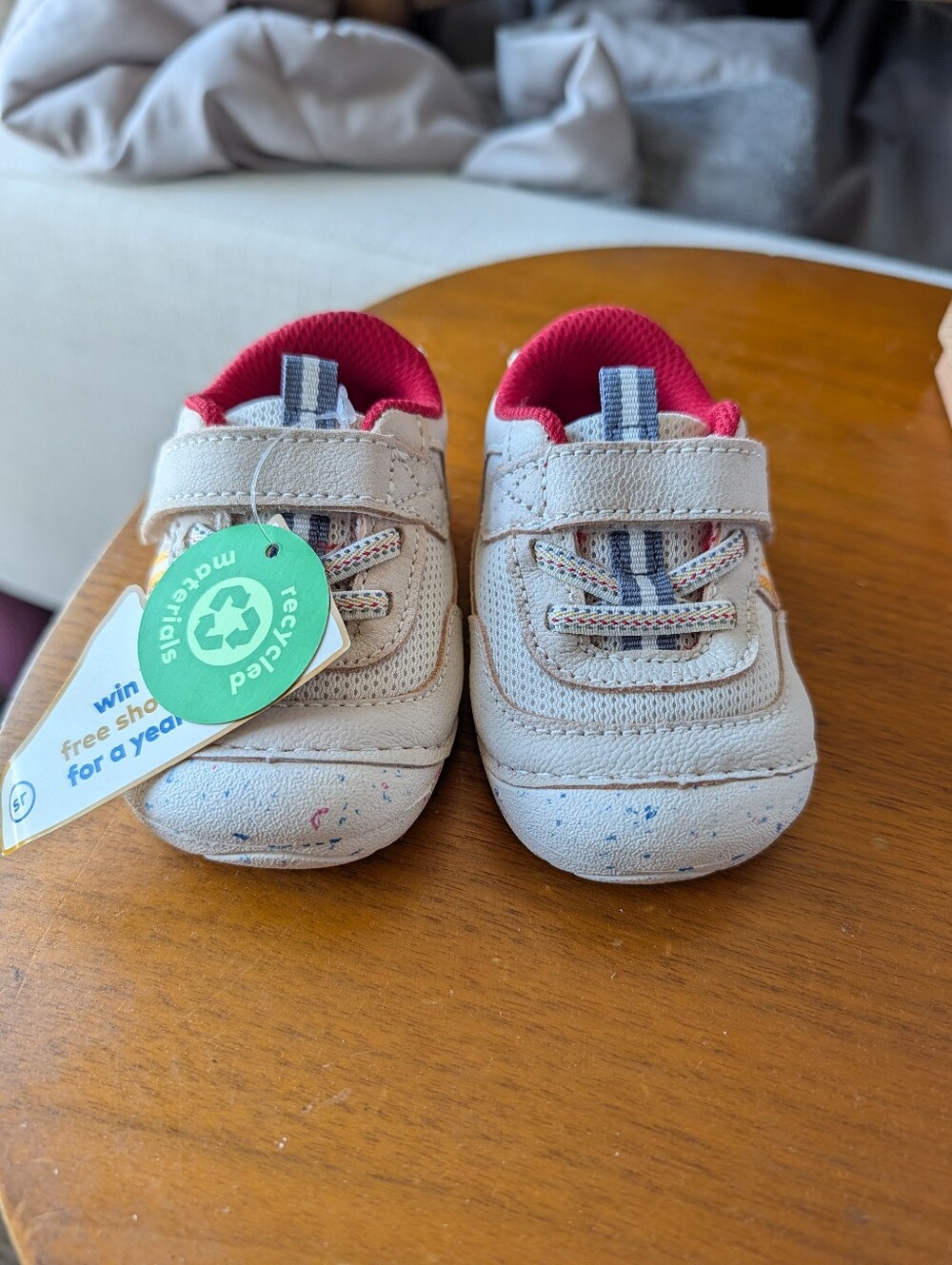 Stride Rite SM Reed Sneaker, White Multi, 3.5W